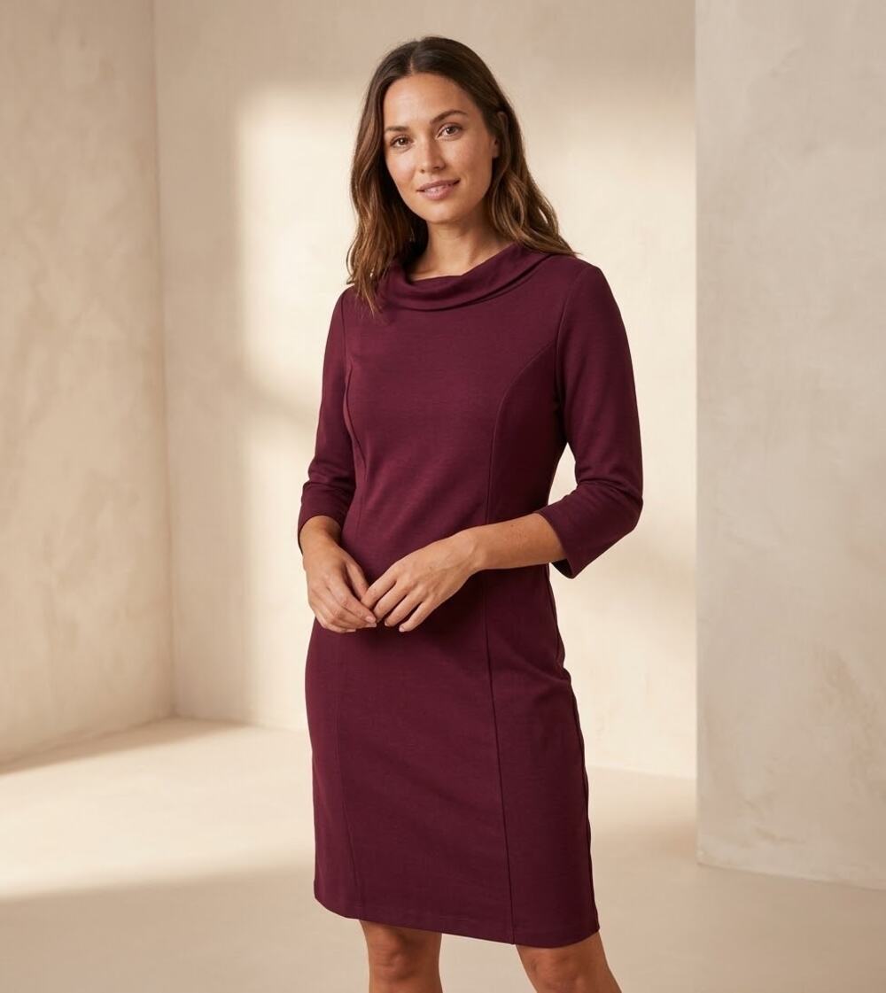 Talbots burgundy dress pullover zip back hoop & loop closure plus size 14